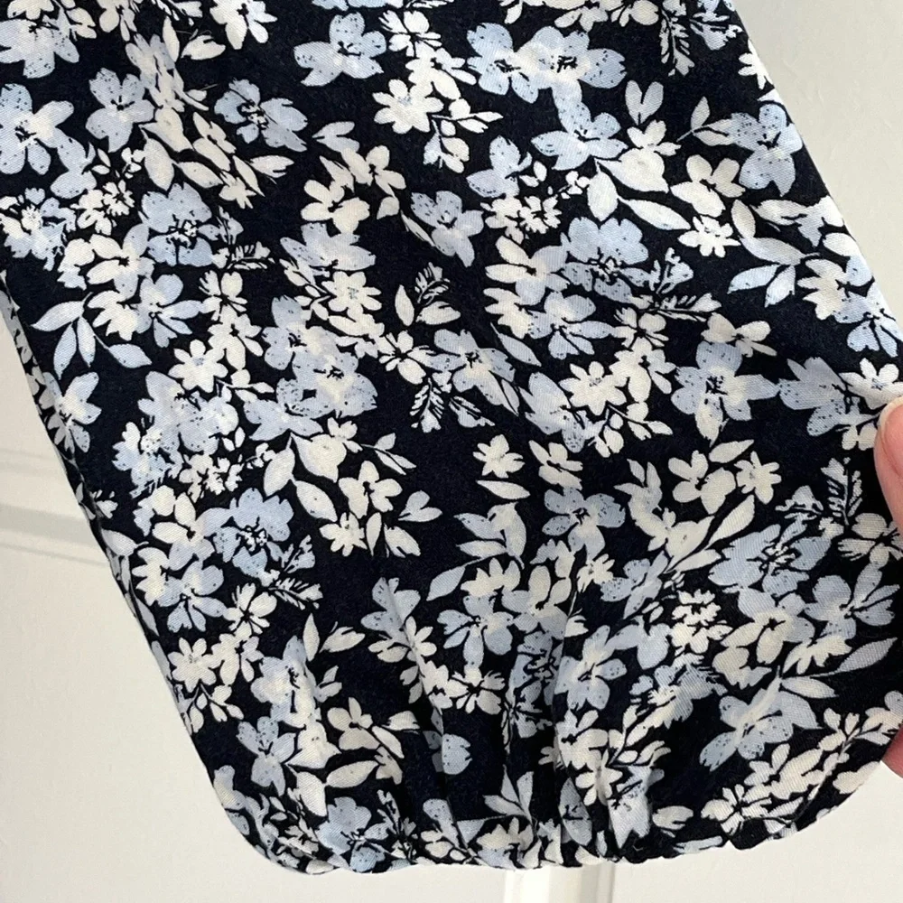 OLD NAVY Fit & Flare Long-Sleeve Smocked Mini Dress Ditsy Floral Boho Size L